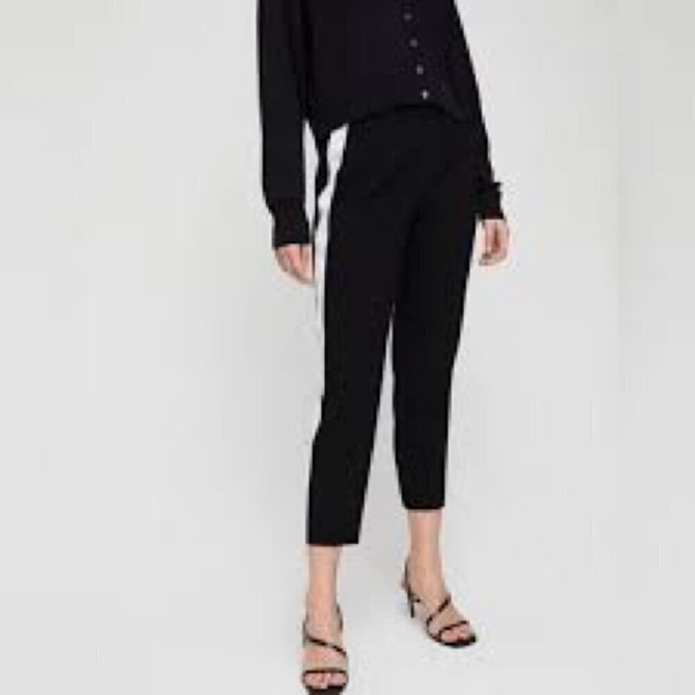 Babaton Aritzia Conan Cropped Tuxedo Stripe Trousers Black/Cream Size 0